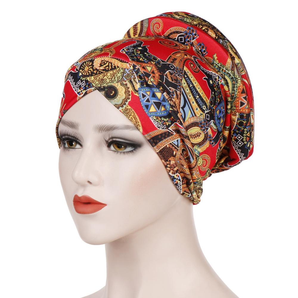 Bonnet indien en coton imprimé léopard pour femme, Turban islamique, prêt à porter, nouvelle