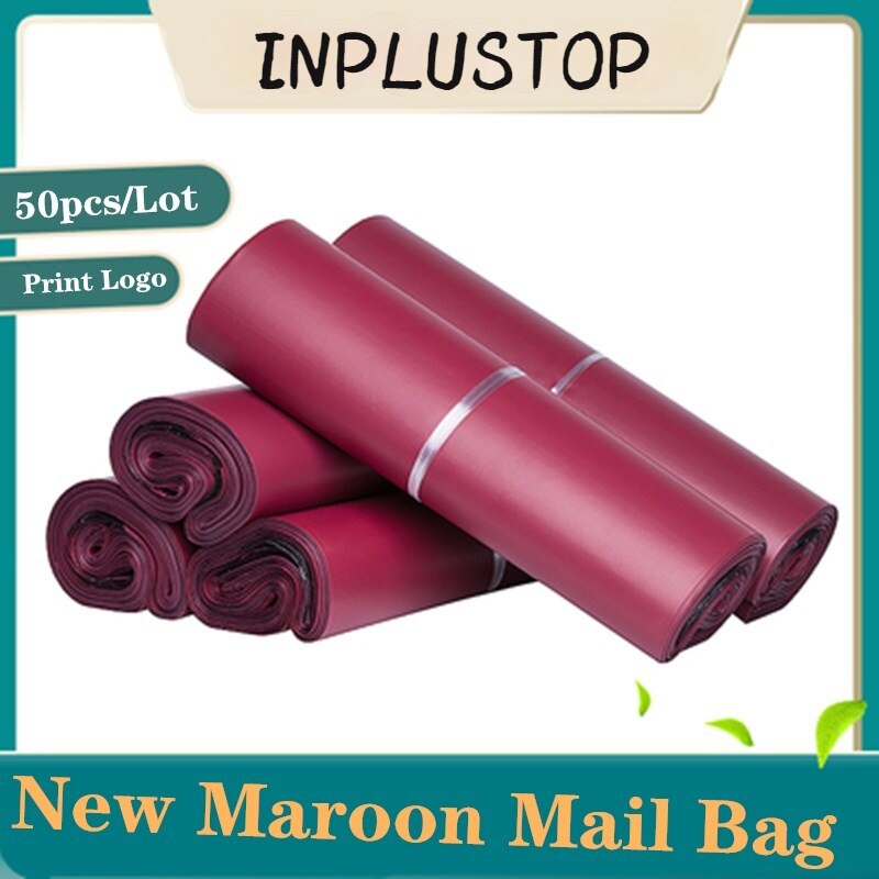 50pcs Pack Brown Red Mail Bag Thicken Courier Bags Storage Bag Waterproof Bag PE Envelope Mailer Postal Mailing Packing Bags