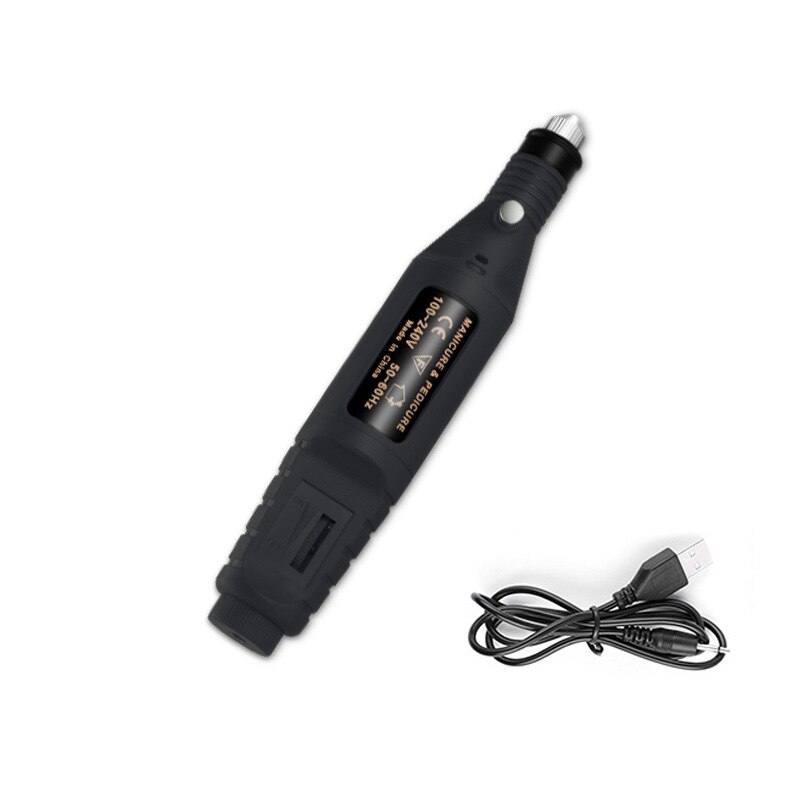 Electric Nail Drill Machine sander nail electric Manicure machine USB Charging nail drill Machine Nail File Equipment Tools: USB black