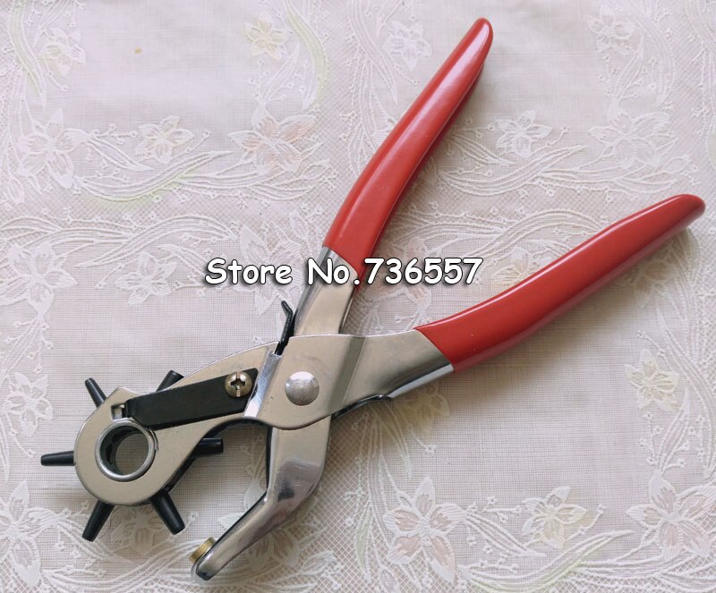 9 inch 6 Sized Heavy Duty Leather Hole Punch Hand Pliers Belt Holes Punches