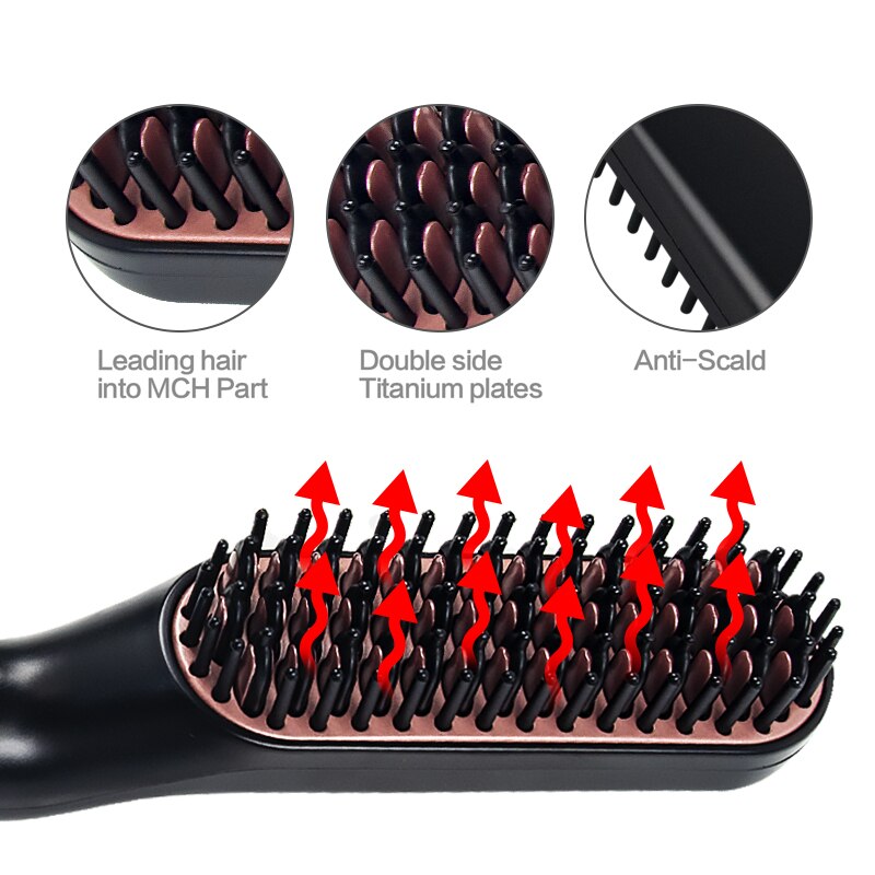 baard stijltang hair straightener brush beard straightener comb flat iron heat comb Borstel Kam Stijltangen Strijkijzers Baard Stijltang Styling Rechttrekken Borstel Verwarmde Kam