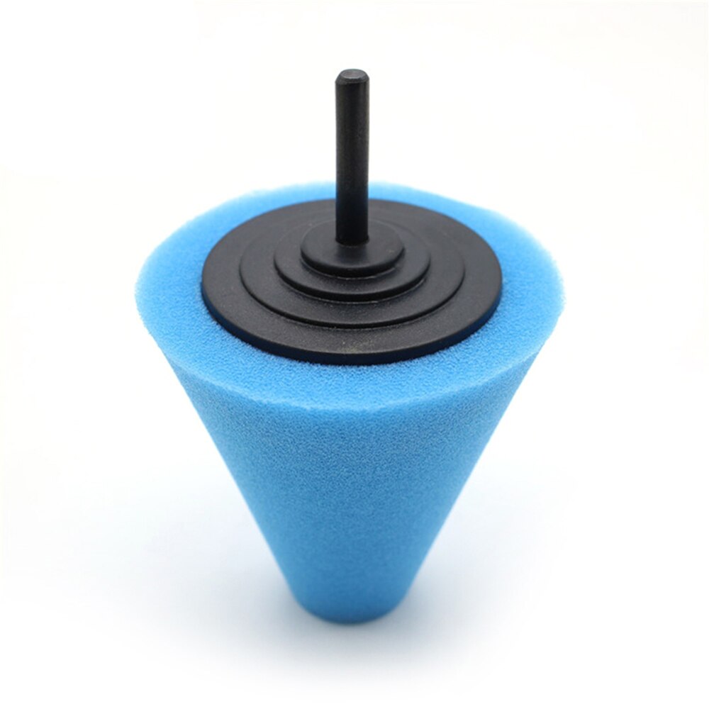 Pulidor de espuma de pulido para coche, cono de esponja para pulir, almohadilla de espuma para neumáticos, herramienta para cubo de rueda, máquina pulidora, cubo de rueda, herramienta de limpieza de disco: Blue