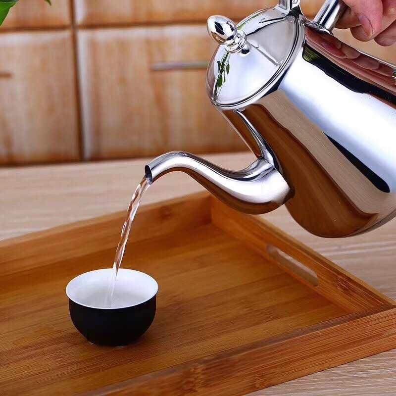 Teapots Commercial Hotel Restaurant Tea Kettle 304 Thick Stainless Steel Teapot Flower Teapot Restaurant With Strainer