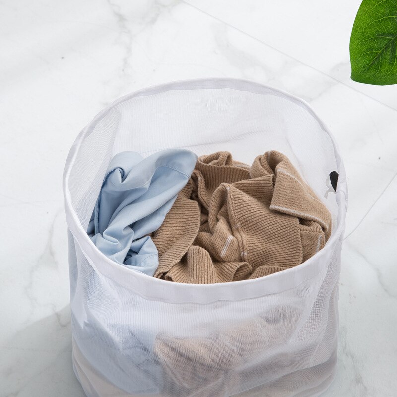 Polyester Drawstring Laundry Bag Sheets Clothes Washing Machine Wash Bag Round Drawstring Pocket For Washing Clothes
