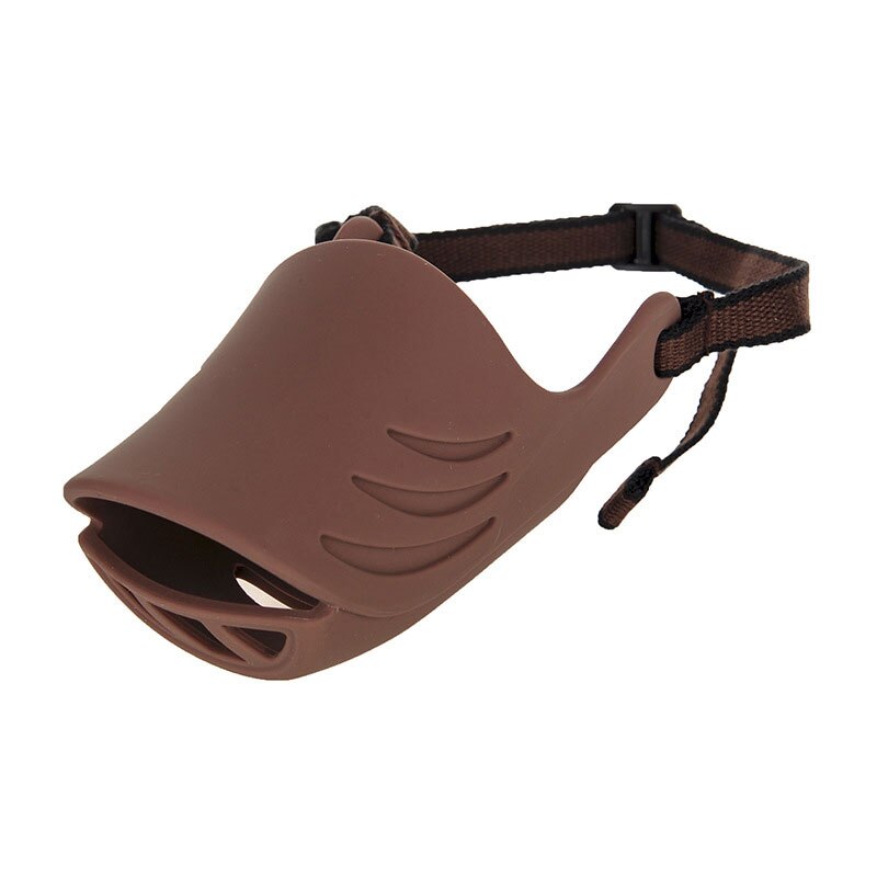 Muselière en Silicone pour petit chien, confortable, sécurisé, Anti-aboiement, pour animal domestique, Corgi, teckel, Shih Tzu Teddy: S / Brown