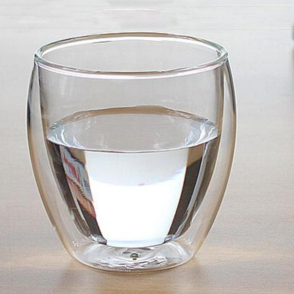 250 Ml Hittebestendige Double Wall Cup Thee Drinken Beker Handgemaakte Geïsoleerde Clear Glas Transparant Ei Vorm Water Glas: Default Title