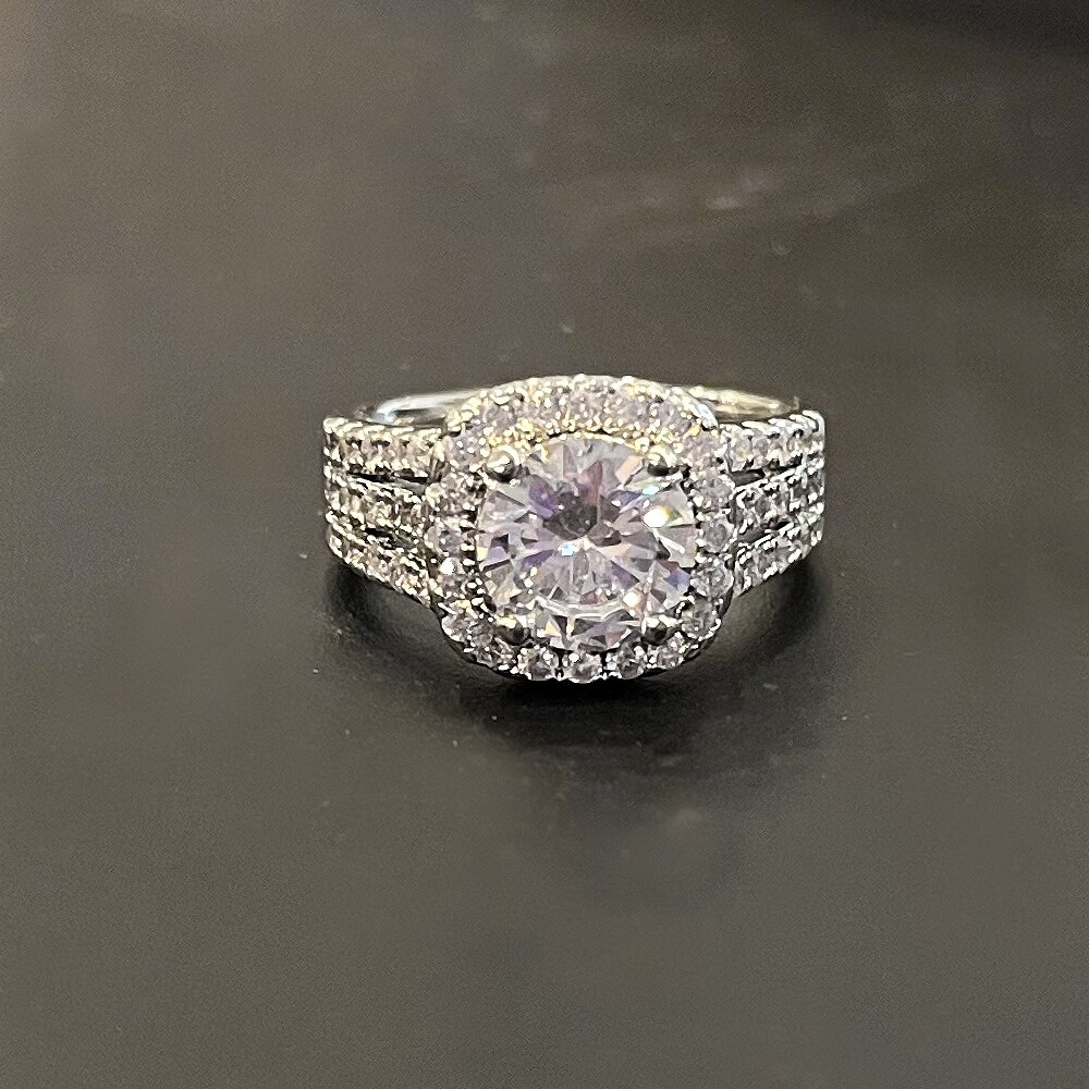 Huitan Trendy Luxe Paar Ringen Voor Mannen/Vrouwen Voorstel Engagement Wedding Bands Ringen 2022 Mode-sieraden: 6 / F1457