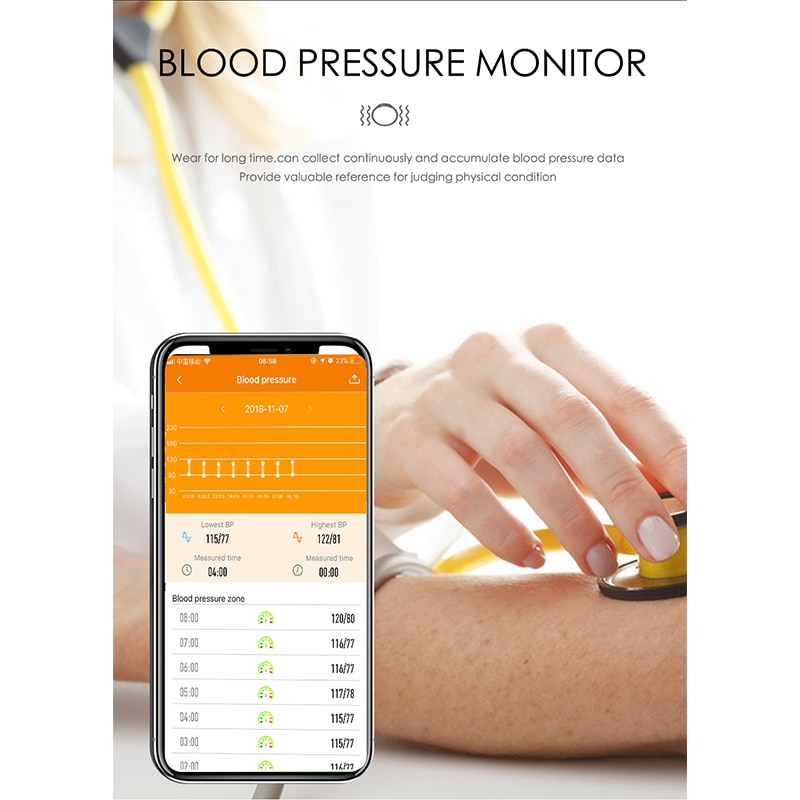 Hembeer Smart Armband Fitness Tracker Hartslagmeter Bloeddruk Horloge Klok Kleurrijke Touch Screen