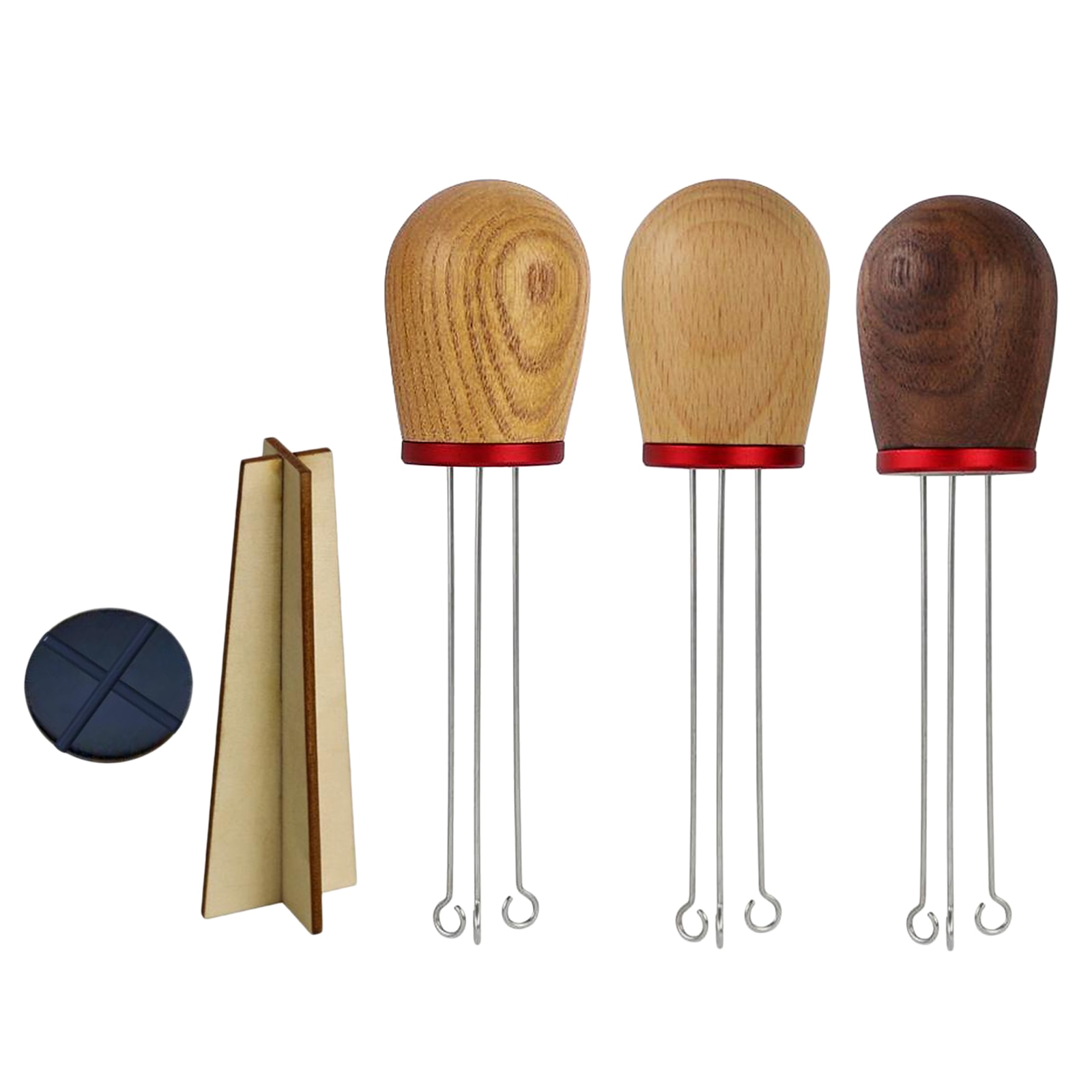 1pc Solid Wood Handle Stainless Steel Espresso Coffee Tamper Stirring Needle Espresso Tamper Espresso Packer Coffee Maker Tools