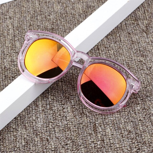 Nueva Color dulce para niños gafas de espejo reflexivas Unisex niños niñas gafas de sol niños gafas bebé protección UV: 5