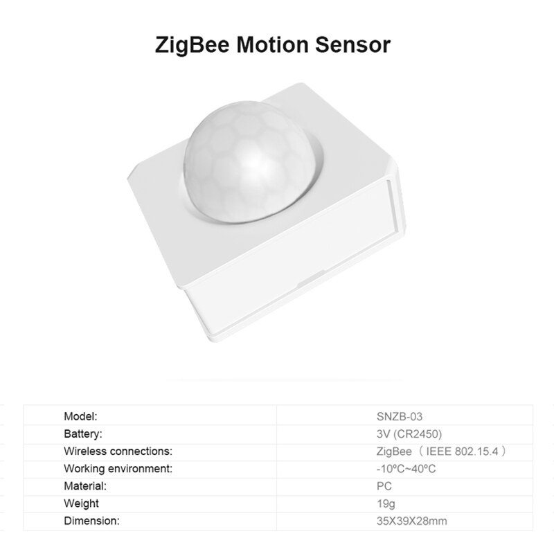 SONOFF Motion Sensor ZigBee Mini Smart Home Real-time 110° Motion Detect Trigger Alarms System Works With ZBBridge eWeLink