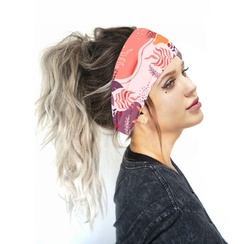 nouvelles femmes tête enveloppement large coton Stretch bandeau filles chapeaux Turban sport imprimer bandeau cheveux accessoires