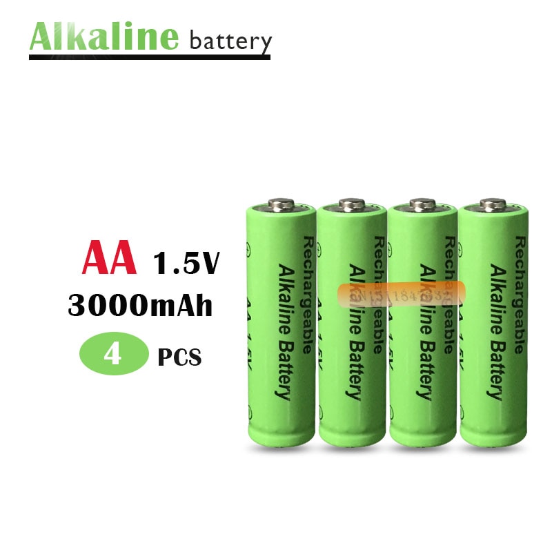 4pcs/lot Brand AA rechargeable battery 3000mah 1.5V Alkaline Rechargeable batery for led light toy mp3