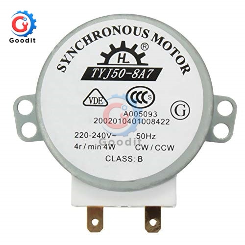 AC220V-240V CW/CCW Microwave Turntable Turn Table Sincrono Synchronous Motor 4RPM TYJ50-8A7 Vertical Turntable Motor d shafted 7