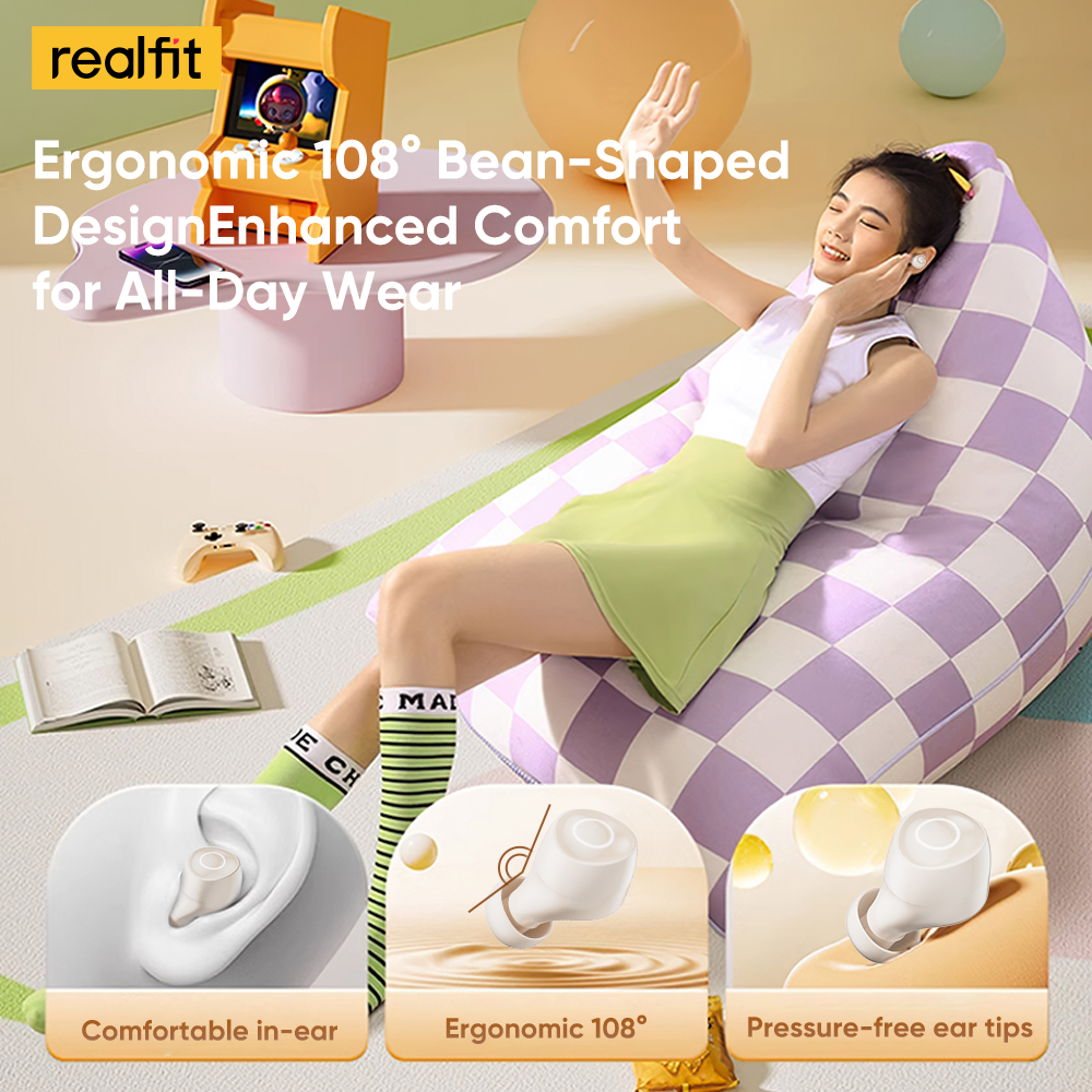 Realfit F4 Mini ANC auriculares Bluetooth 40dB cancelación activa de ruido HIFI auriculares inalámbricos de graves pesados para realme xiaomi