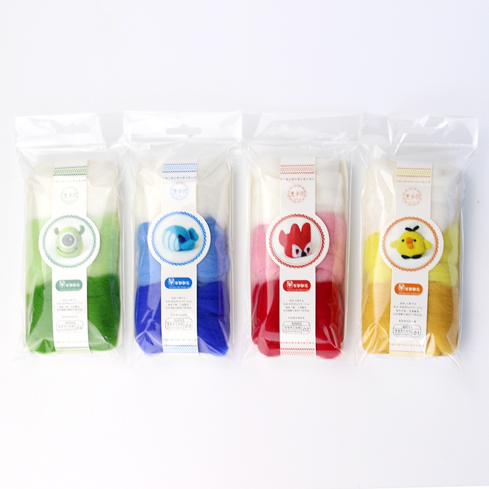 Easyhandmade Basic Color Wool Felt Poke DIY Package Needle Felting Kit Diy Craft Kits for Adults Kids Assembly