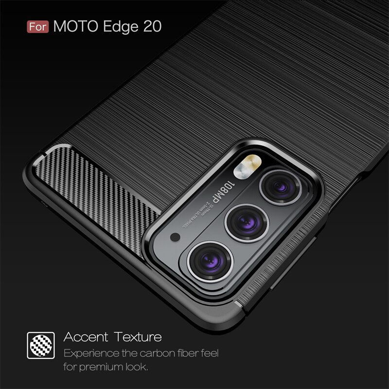Handyhülle 20 stoßfestem silikon 20 carbonfaser-optik für motorola Kante 20