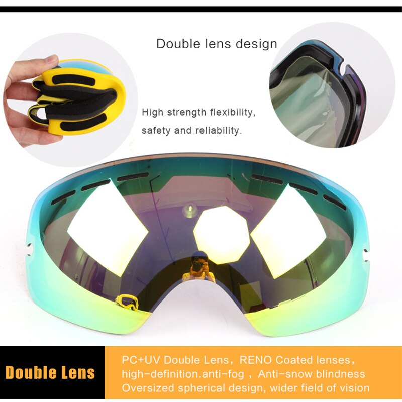 Gafas de esquí para niños y niñas, lentes de Snowboard, protección UV400, gafas de nieve, máscara de esquí antiniebla