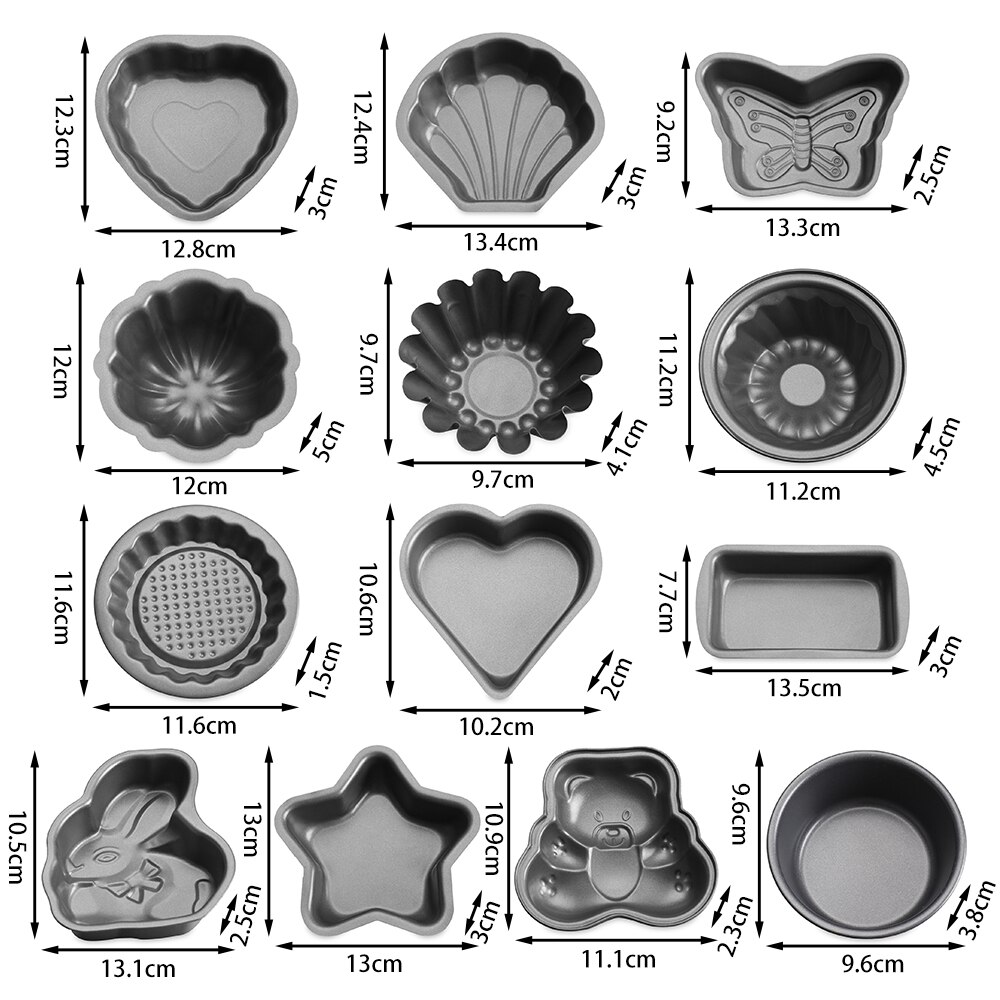 4 Inch Baking Pan Carbon Steel Rabbit Heart Bear Shape Bread Pans Non-stick Bakeware Cake Tools Tray Pans Home &amp; Kitchen