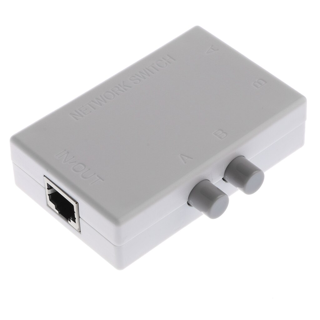 Caja divisora de interruptor para compartir Red Manual AB Mini de 2 puertos 2 en 1 Ethernet RJ45 conmutación repetida de hasta 10 millones de veces