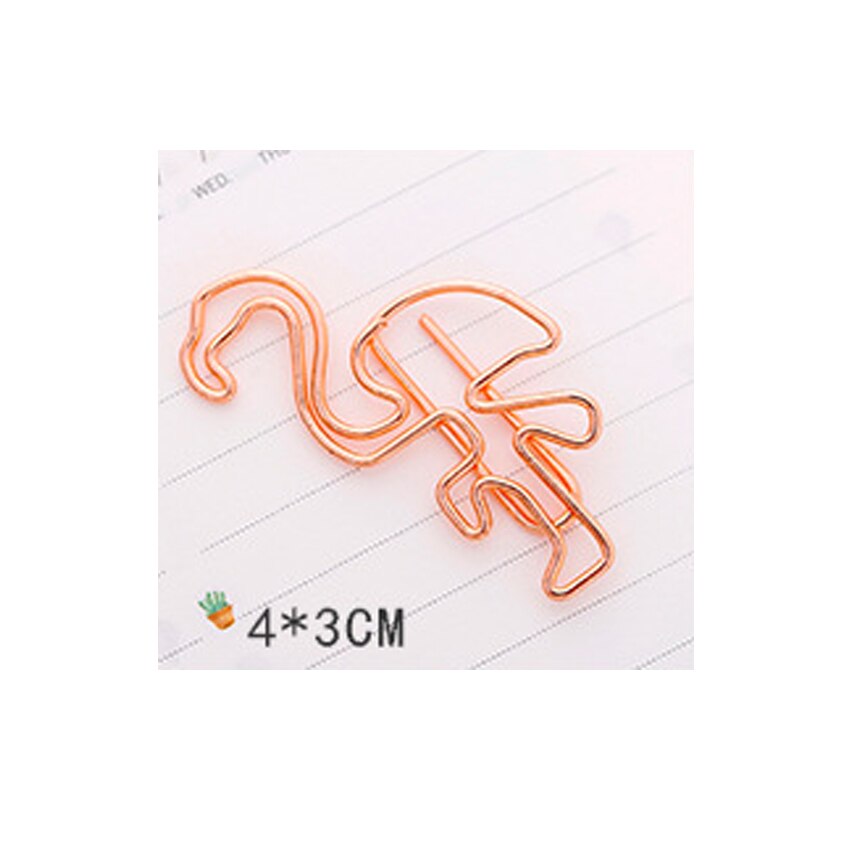 50pcs/lot Kawaii And Cute Planner Tools Metal Mini Clips Photos Stationery Metal Binder Clips: Flamingo