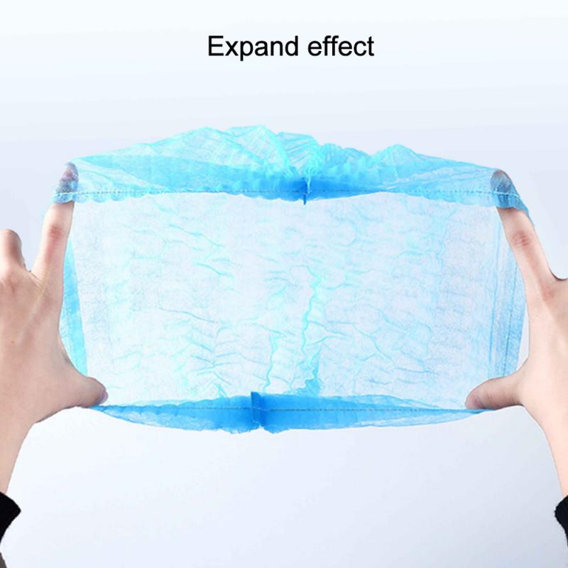 100Pcs Disposable Salon Hair Hat Anti Dust Net Bouffant Cap Non-Woven Head Cover Hat Elastic Cleaning Hair Protect Hat