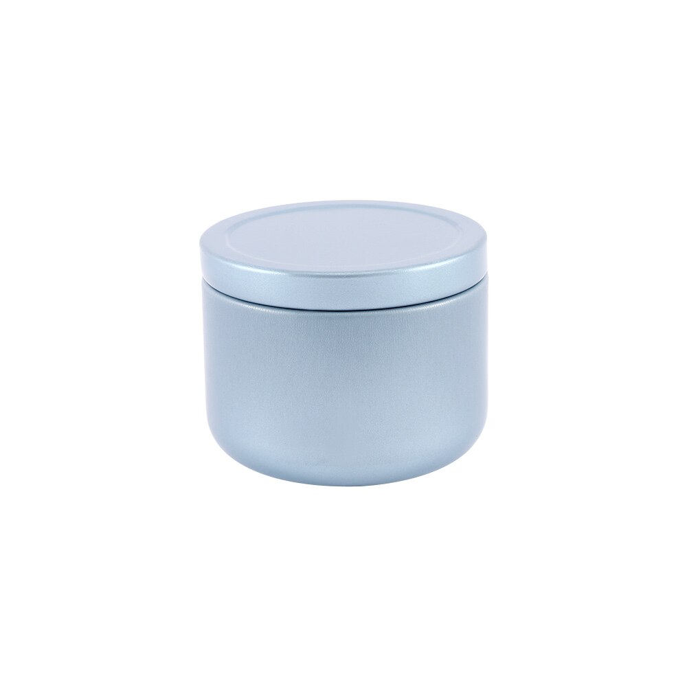 Blikjes snoep thee blikken reizen draagbare bloemen thee verpakking verzegelde blikken metalen trompet zwarte thee klein blikken doosje: Blauw