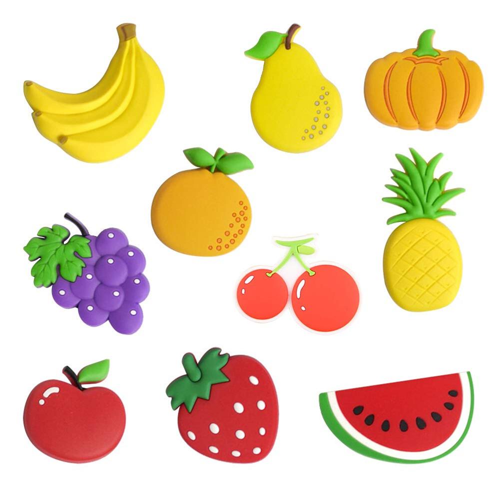 10pc naklejka magnetyczna śliczne rysunkowe owoce stereofoniczny magnesy na lodówkę magnesy na tablice dla dzieci aktywność dekoracja wnętrz