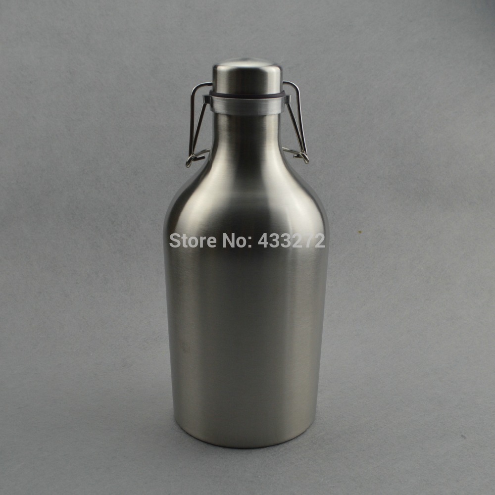 Stainless Steel Beer Growler - 64 oz,Swing Top Beer Growler,Beer Bottle