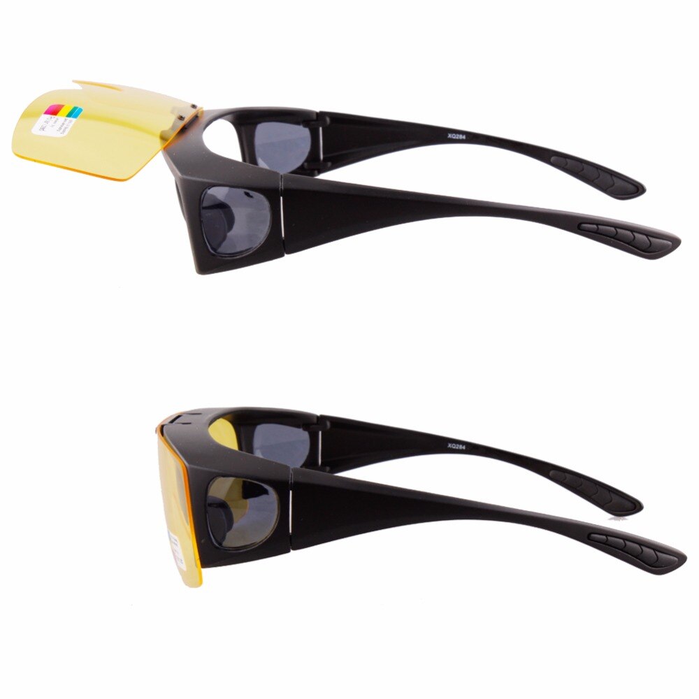 Night Vision Flip-up sSunglasses Polarized Glasses Fit Over Prescription Glasses UV400 Lens Covers Glasses