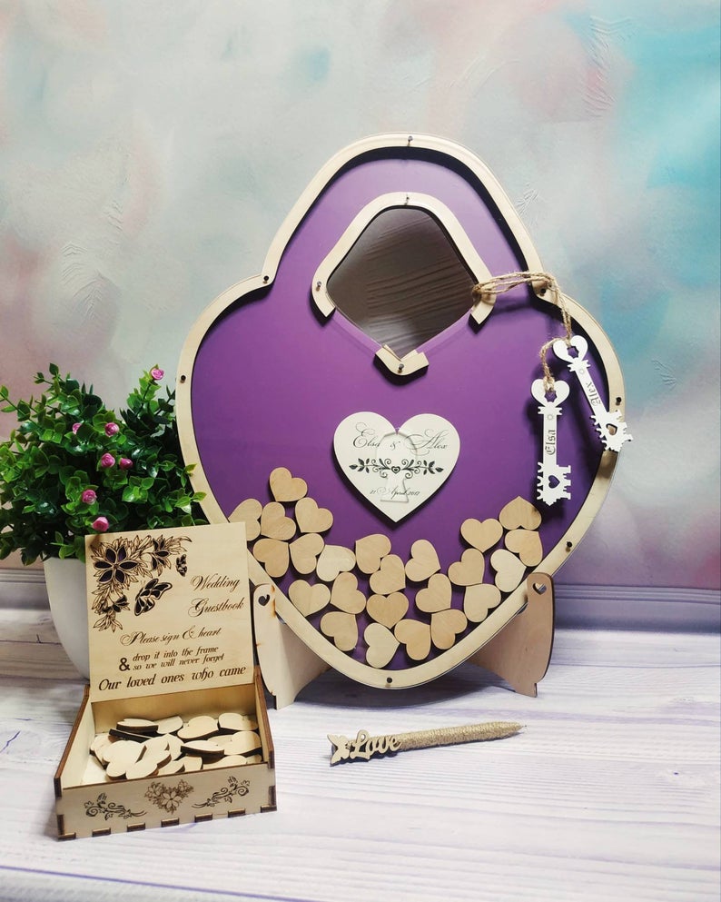 Wedding guest book Box guest book guest book Guest memory ideas Unique wedding guest book Alternative guest book Padlock
