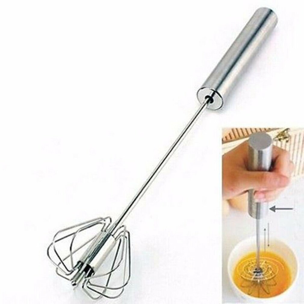 Äggvisp i rostfritt stål handhållen äggvisp enkelt handtag non-stick enkel enkel användning köketillbehör: L