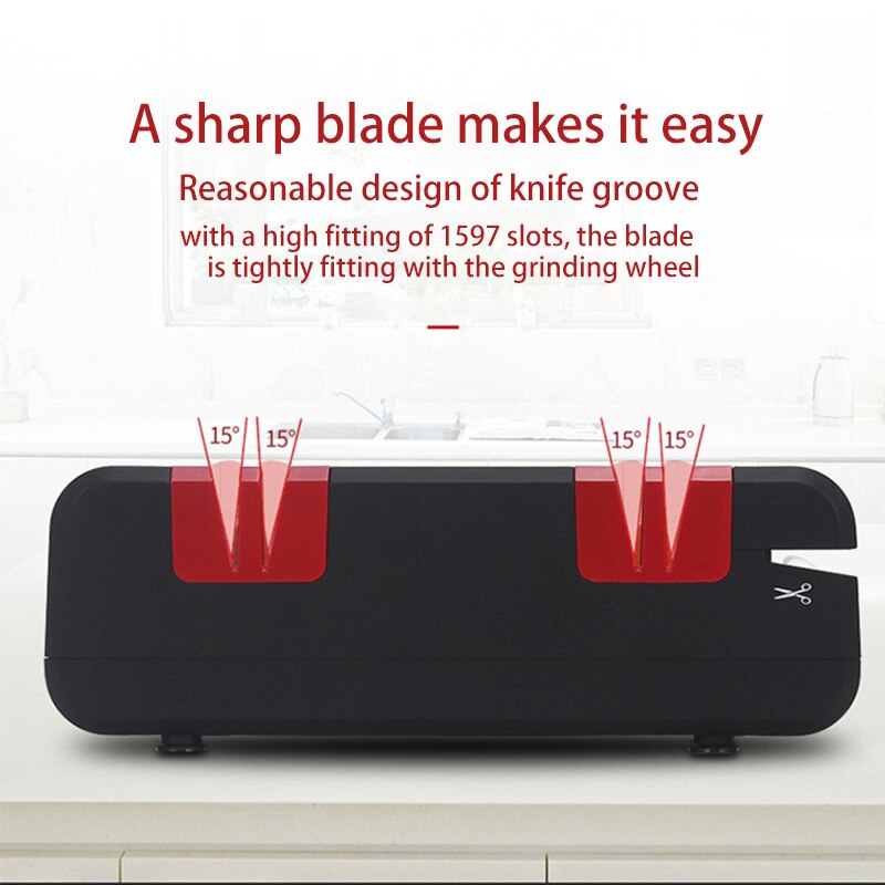 Afilador de cuchillos multifunción 220V afilador rápido eléctrico para el hogar, amoladora de cuchillos automática, cuchillo de cocina, amoladora, enchufe de la UE