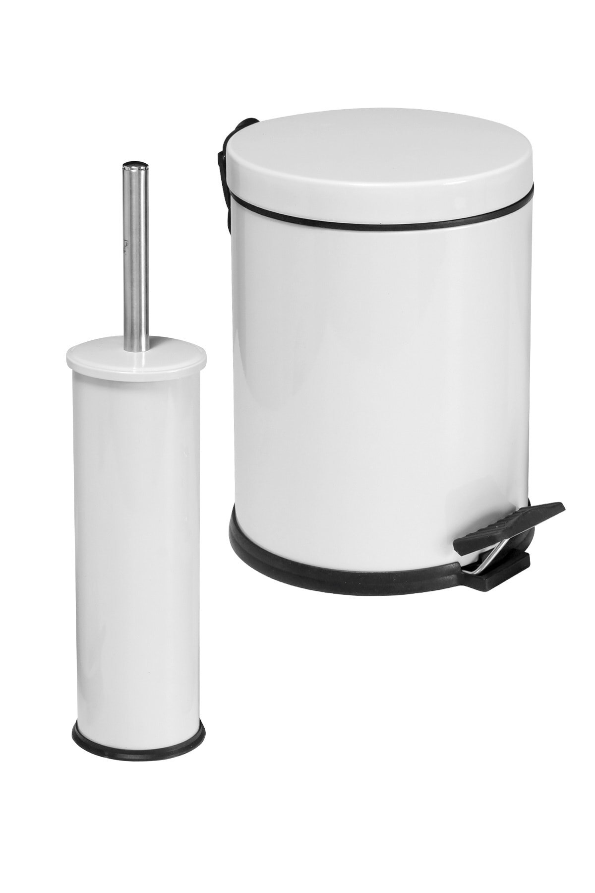 2 Li Garbage Bucket Bathroom Set White