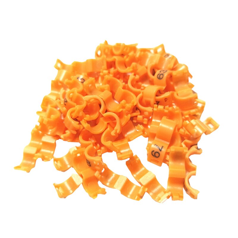 30 Pcs Inner 2.7/ 3/4/4.5/5Mm Kanarie Clip Ring Bird Pigeon Parrot Been Ringen Kleine Vogels Voet Ringen Met Nummer Vogel Clip ring: S / Oranje
