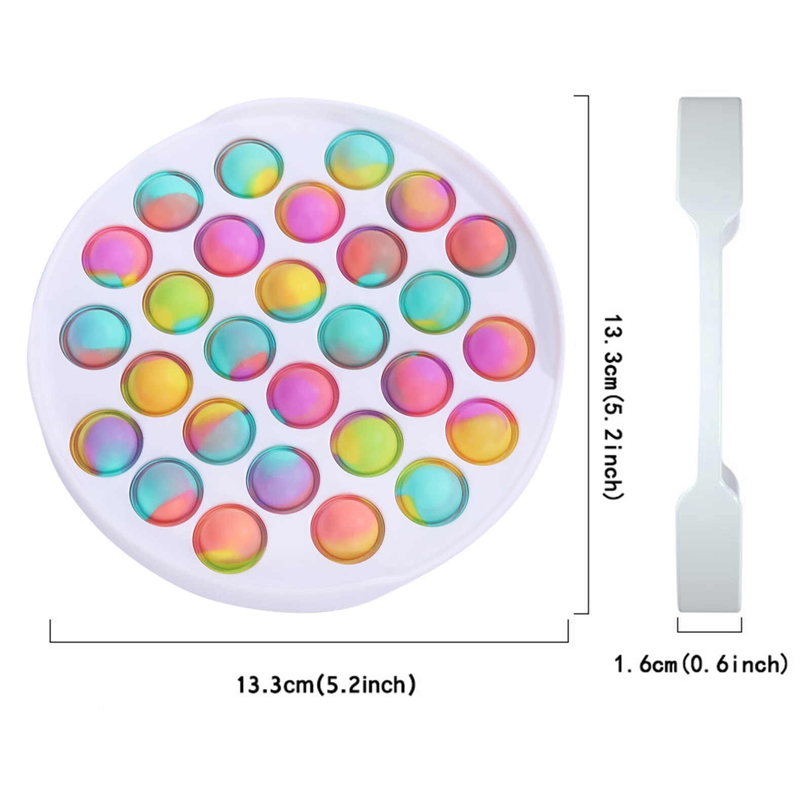 Rainbow Push Bubble Pops Fidget Sensory Toy for Autisim Special Needs Anti-stress Game Stress Relief Squishy Pops It Fidget Toys