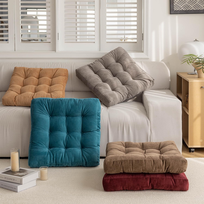 Cuscino da pavimento Cuscino da seduta quadrato Cuscino da meditazione Sedile da yoga Cuscini in ginocchio Cuscini trapuntati spessi Tappetino da balcone