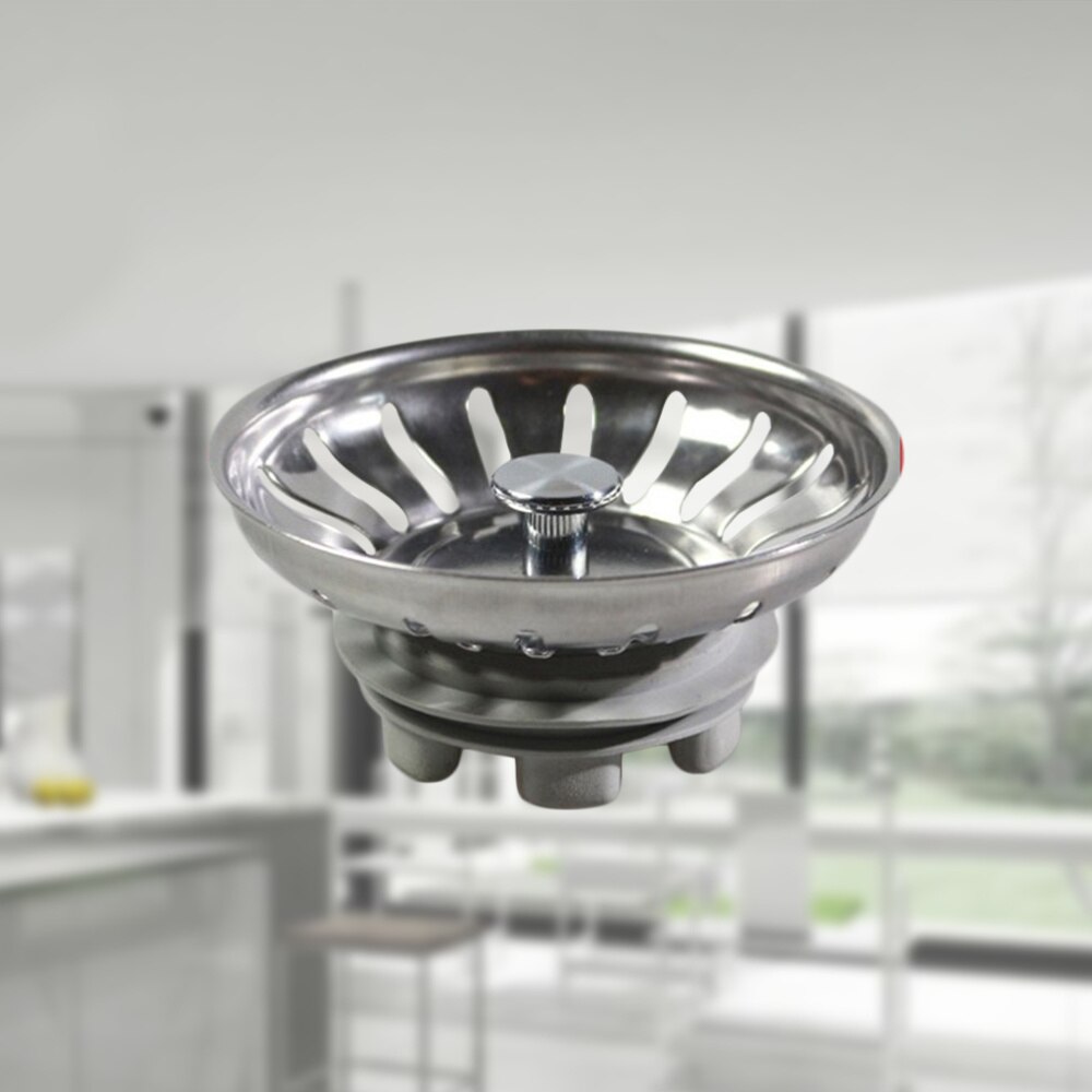 Gootsteen Zeef Roestvrijstalen Keuken Vuilophaal Zeef Sink Afvoer Catcher (Zilver)