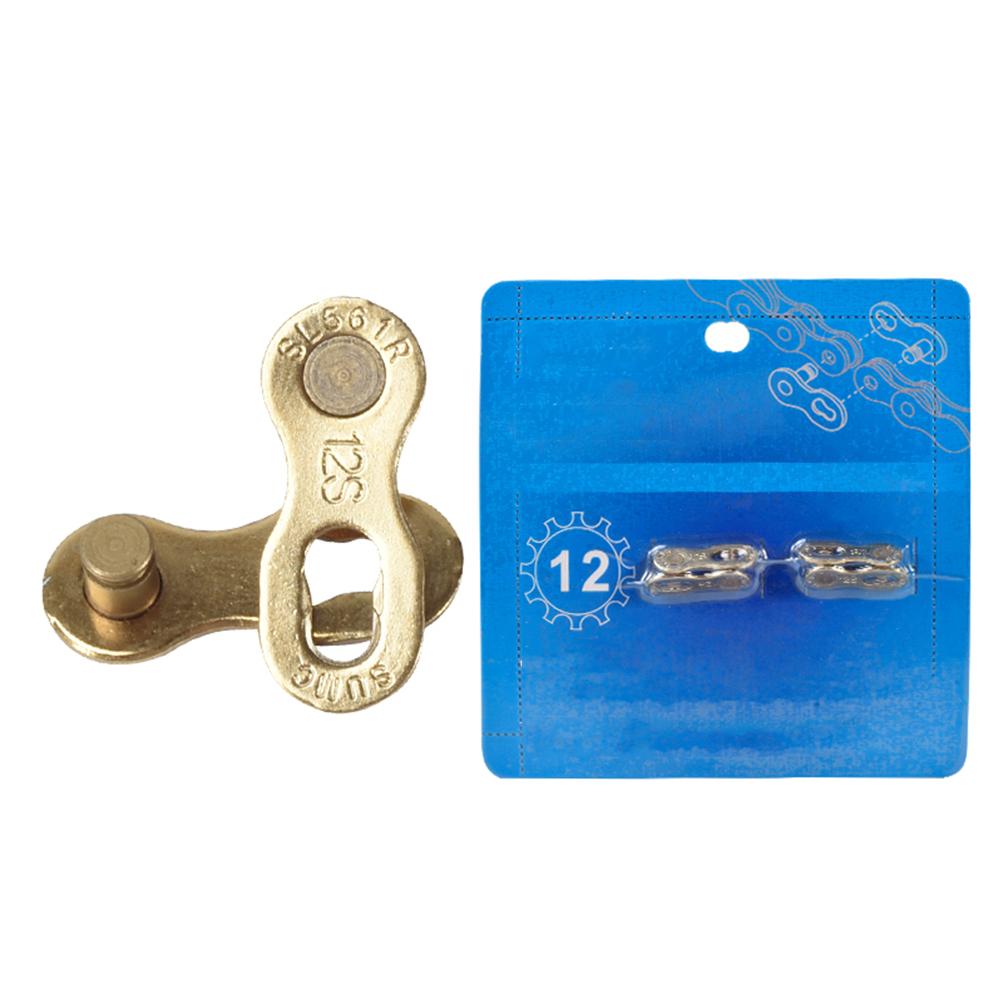 2 Pairs MTB Mountain Road Bike Chain Connector Lock for 6/7/8/9/10/11/12 Speed Quick Master Link Joint Metal Bicycle Repair Tool: 12s Gold	