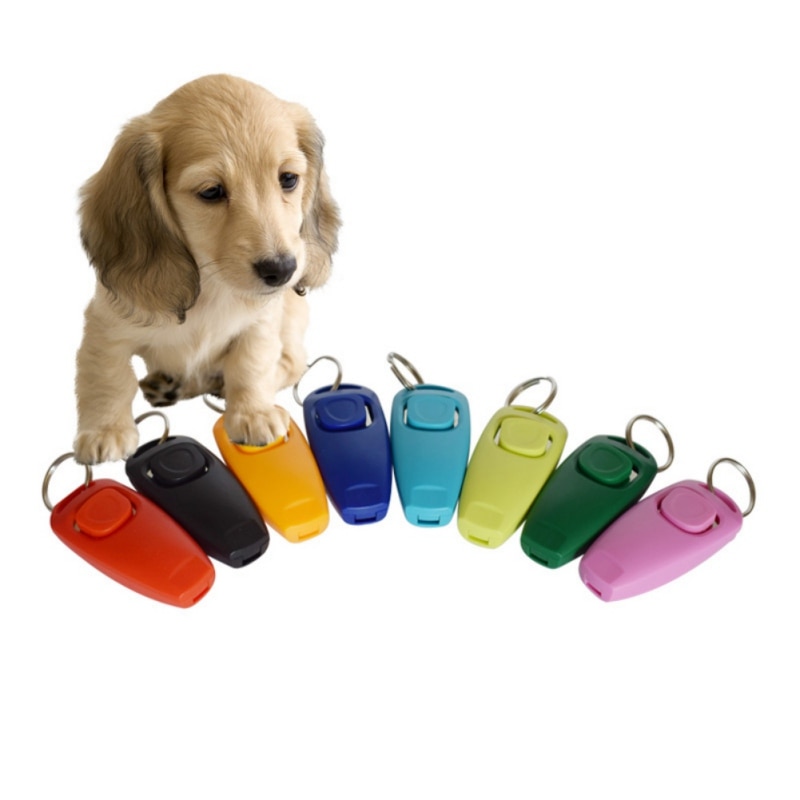 Pet Dog Training Tool Multi Kleuren Optioneel Honden 2 In 1 Clicker Fluitje Training Levert Hond Clicker Huisdier Clicker + whistlenew