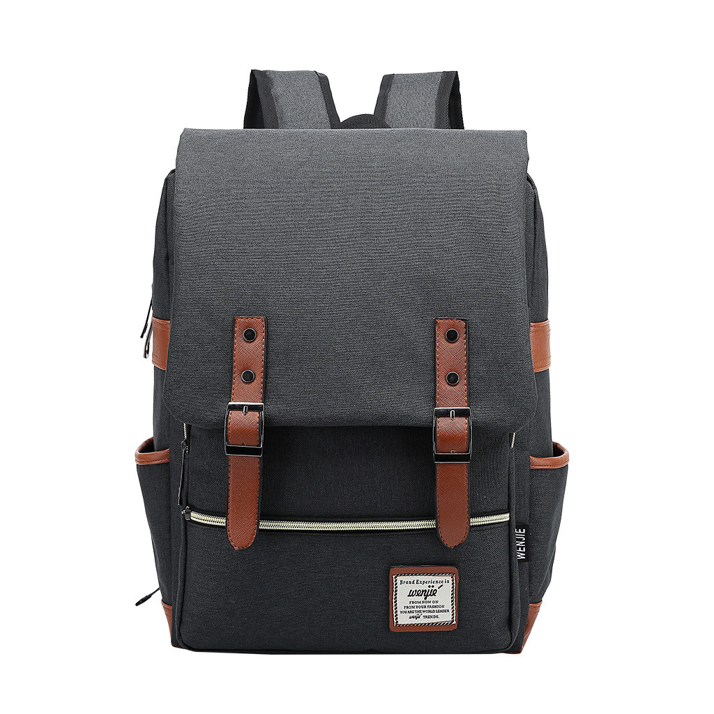 Vintage Laptop Backpack Women Canvas Bags Men canvas Travel Leisure Backpacks Retro Casual Bag School Bags For Teenager#: Beige