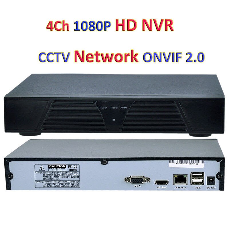4 ch hd 1080p videooptager nvr cctv netværk onvif 2.0 til  ip 2mp kamerasystem