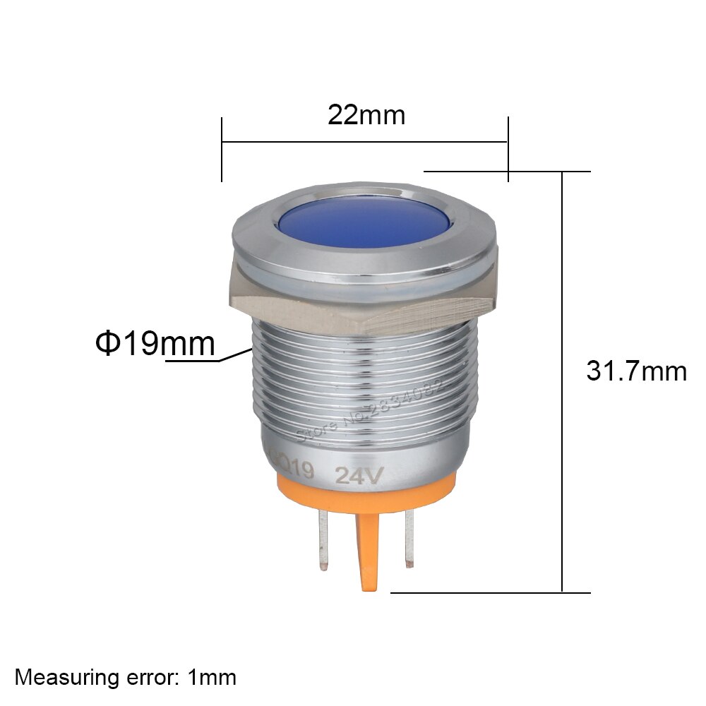 19mm Metal Indicator light LED Signal Lamp Warning light Car Boat Pilot Panel Signal Light 6V 12V 24V 220V 110V RGBYW Waterproof