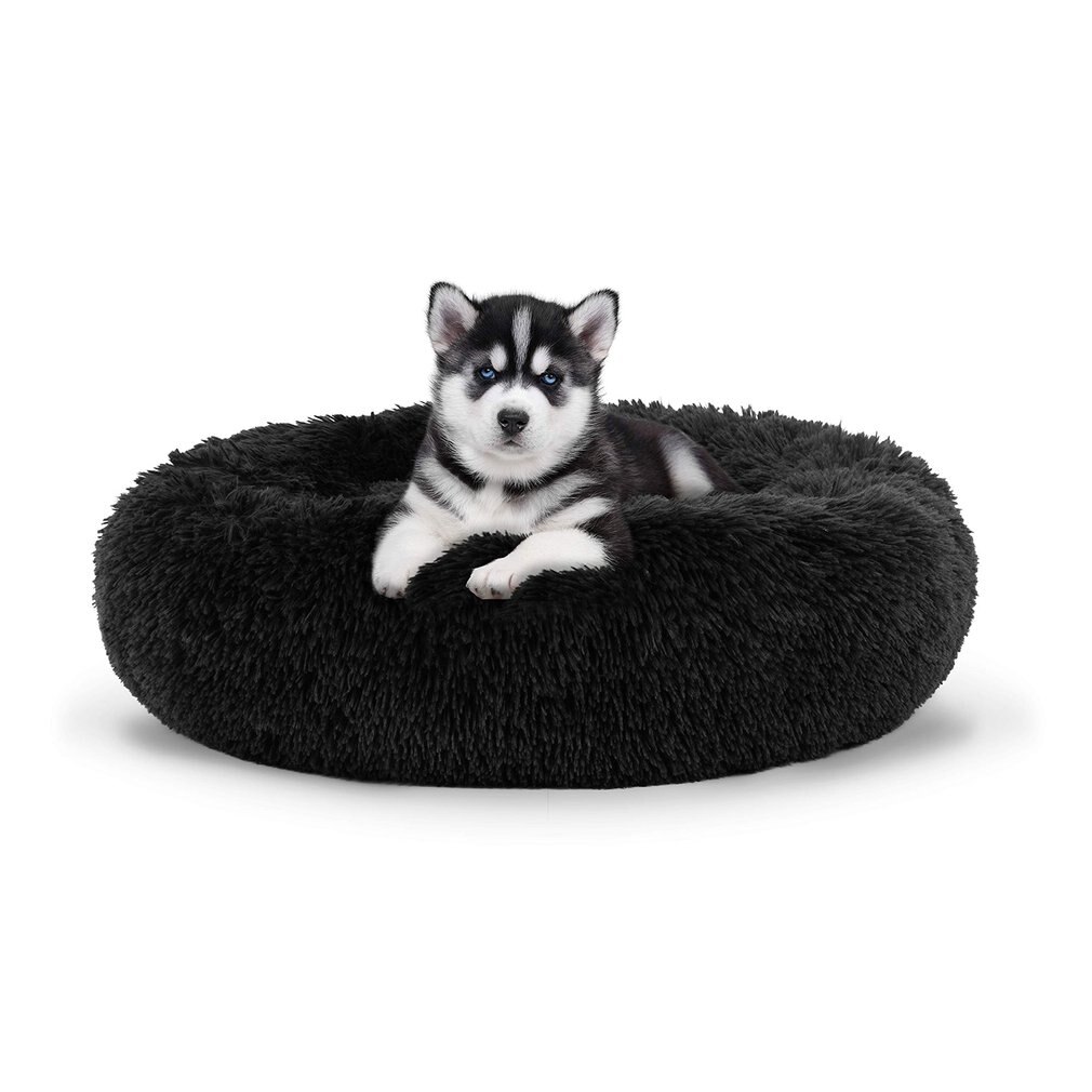 Pet Nest Bed Cats And Dogs Round Plush Material Winter Practical Pet Mats Suitable For Small And Medium Pets: Olive black / 70x70cm