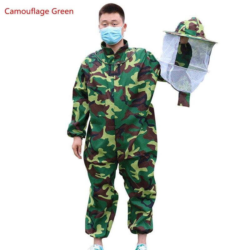 Professionele Bijenteelt Beschermende Pak Bijenteelt Imker Beschermen Apparatuur Veiligheid Kleding Imker Pak: Camouflage Green / L