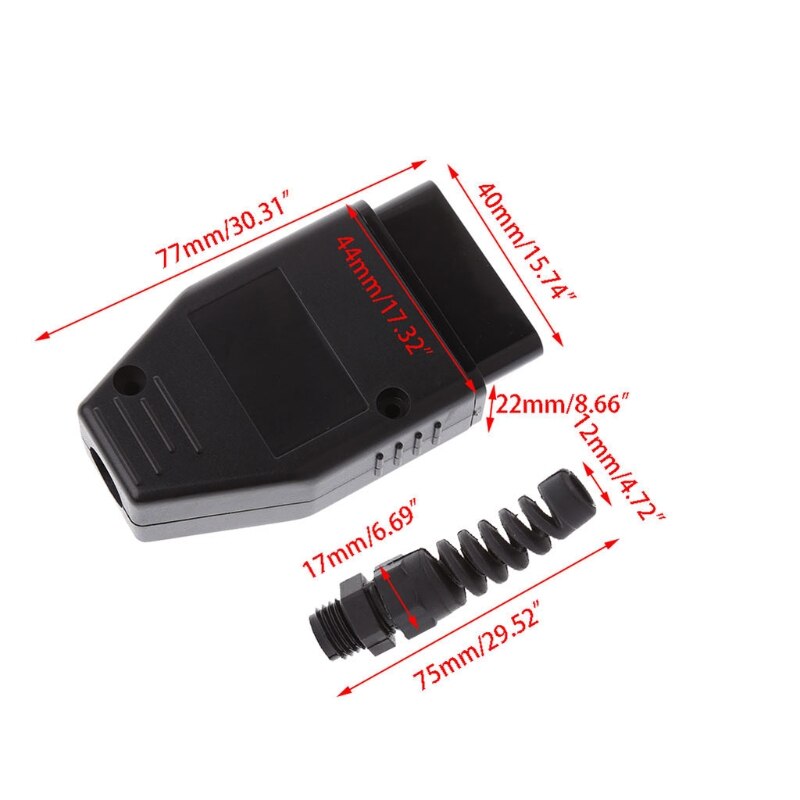 Universal OBD2 16Pin Male Connector Plug Wiring Car Auto Diagnostic Tool Q9QD