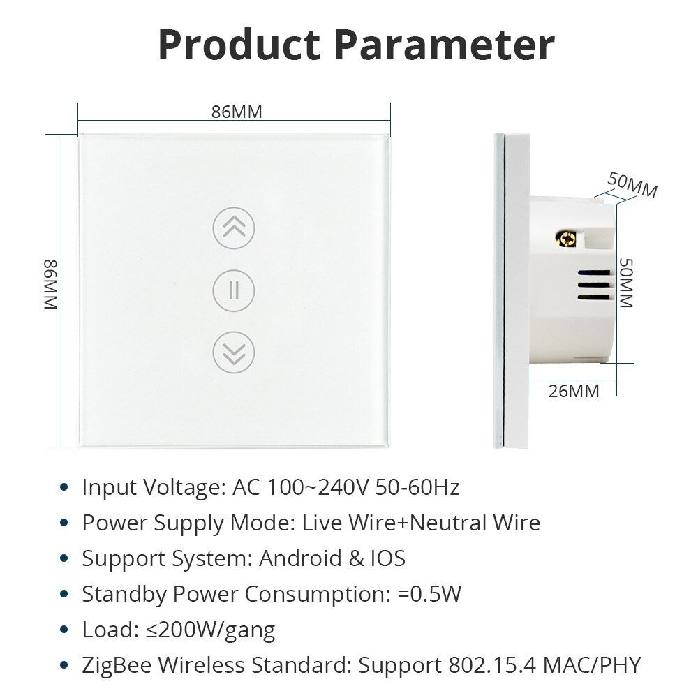 Zemismart Tuya Zigbee Smart Curtain Switches Neutral Required Roller Shade Motor Alexa Google Home Remote Control