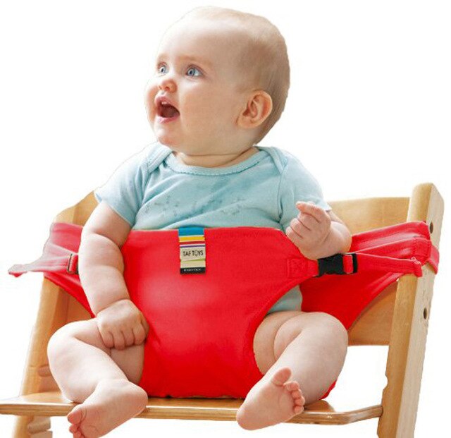 Cinturón de seguridad de asiento para silla de bebé, arnés de asiento portátil para bebé, cubierta de silla de transporte para bebé, accesorios para productos de alimentación de bebé L0024: Rojo