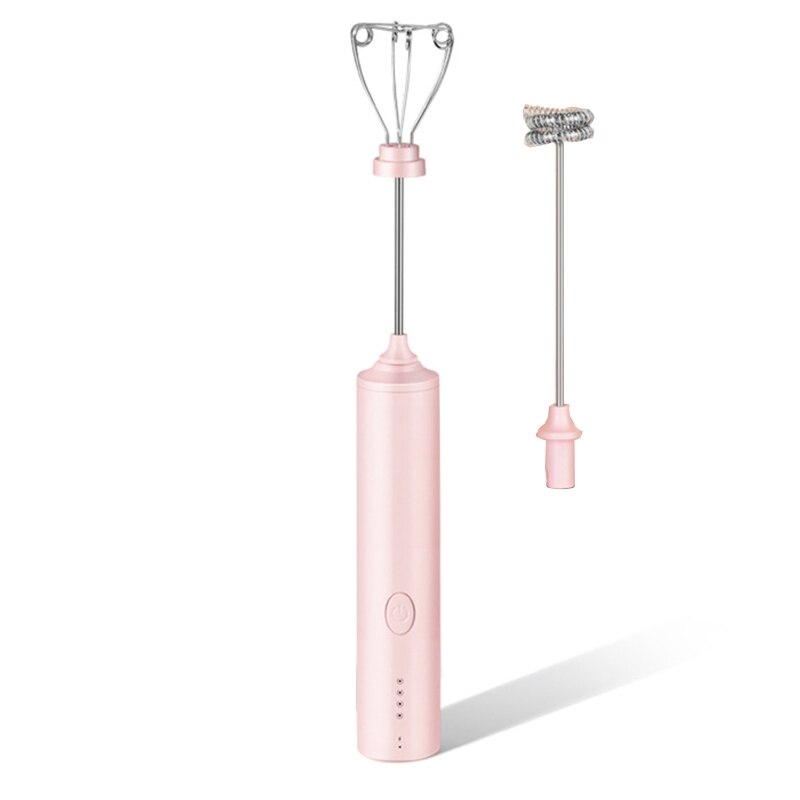 4-speed Stick Blender Mini Coffee Mixer Small Milk Frother Cordless Electric Egg Beater for Baking at Home Low Noise: Pink