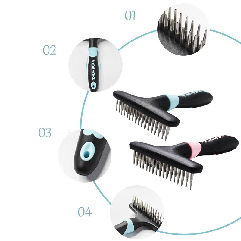 Lang gekruld haar, ontwarborstel voor huisdieren, verzorgingstool, ontharingskam voor honden, ontklitmiddel voor katten, vachttrimmen, ontklitten